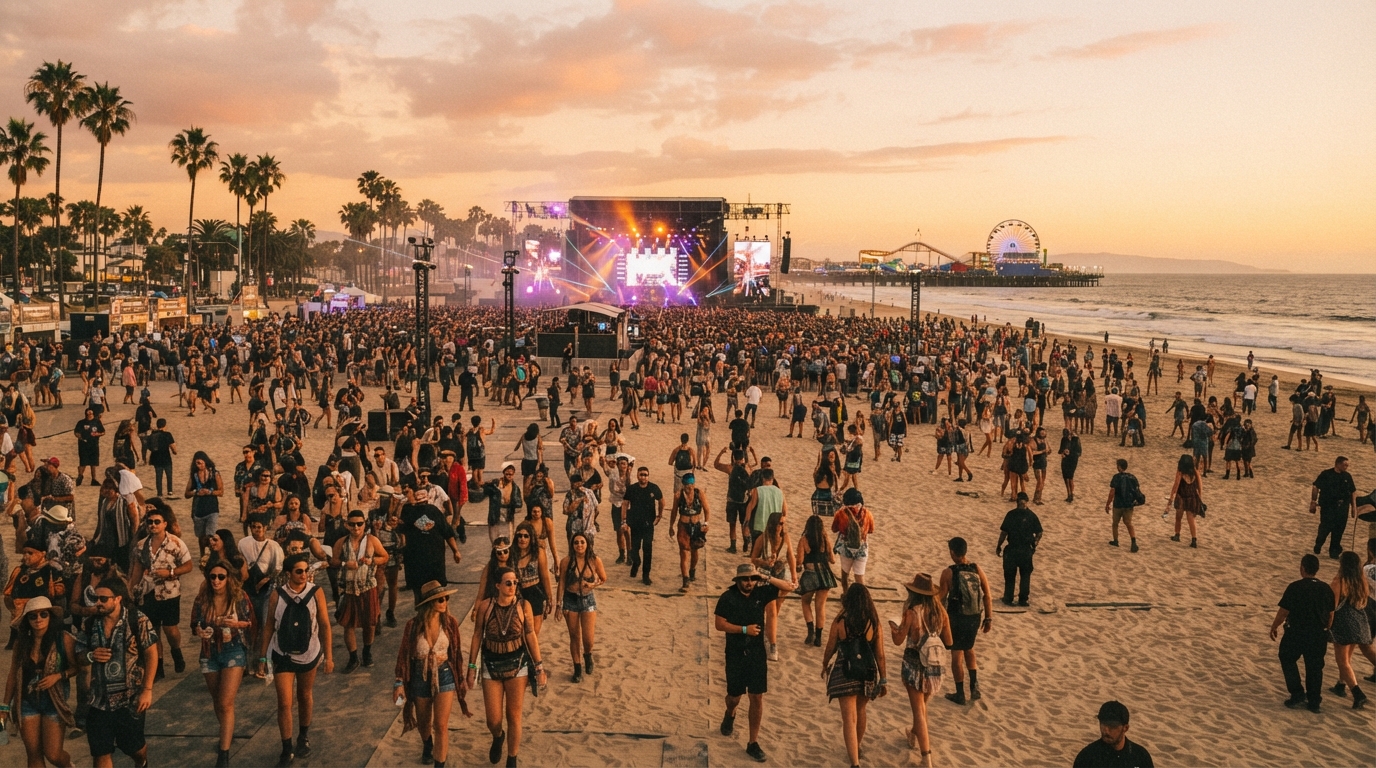 Fall music festival on Santa Monica Beach near Third Street Promenade