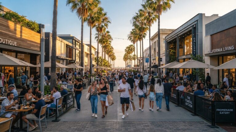 Third Street Promenade in Santa Monica in 2026 with visitors, dining and shopping